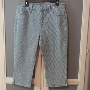 St. John's Bay Light Blue & White Striped Cropped Jeans